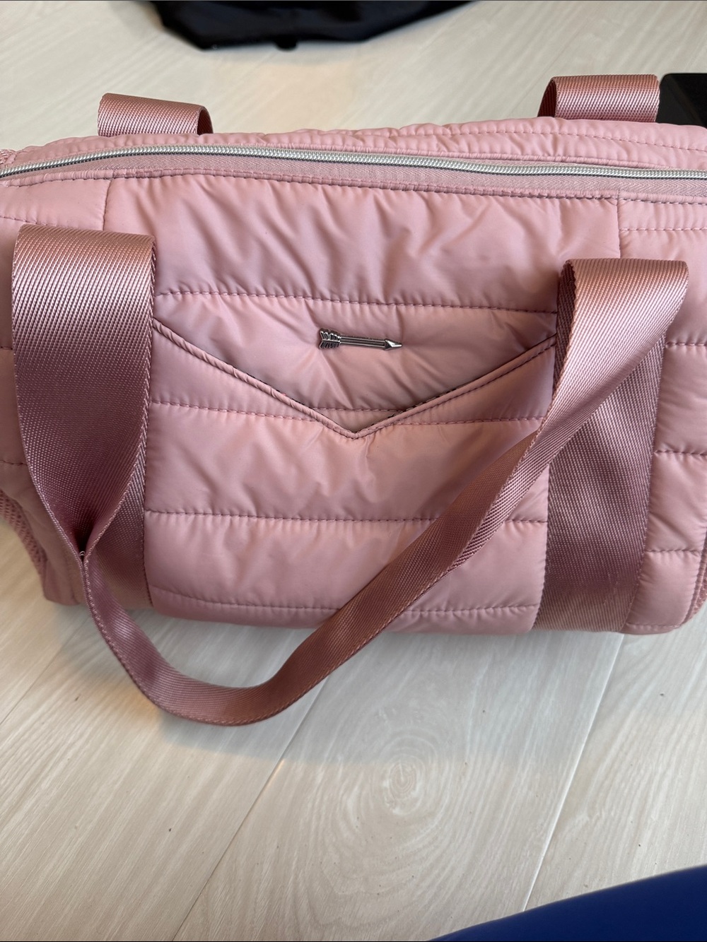 Stella & Dot Quilted Rose Pink Travel duffel/gym bag/yoga bag